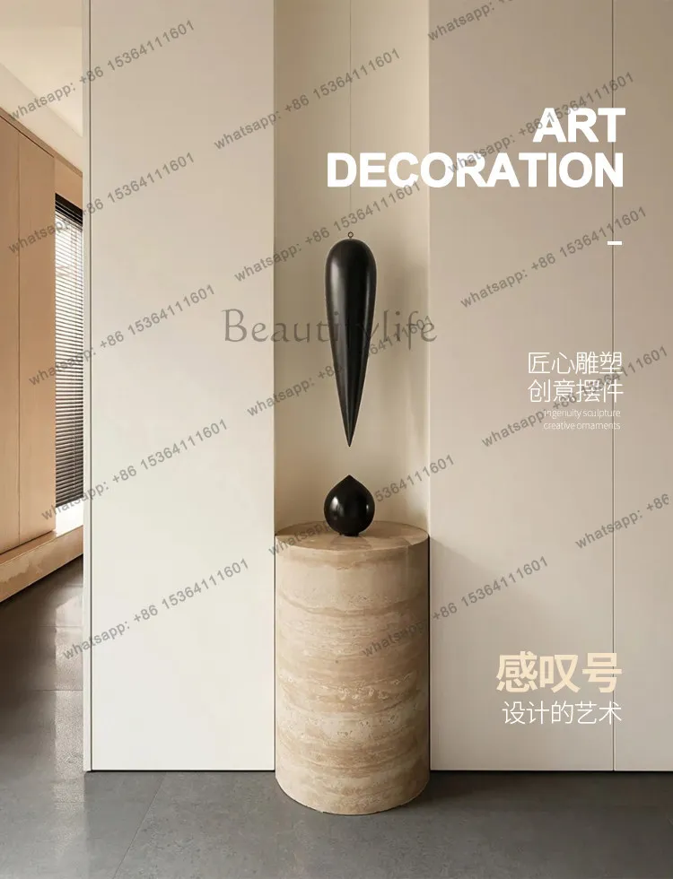 Water drop-shaped abstract wood carving art hanging decorations, B&B hotel exhibition hall, model room, entrance decoration