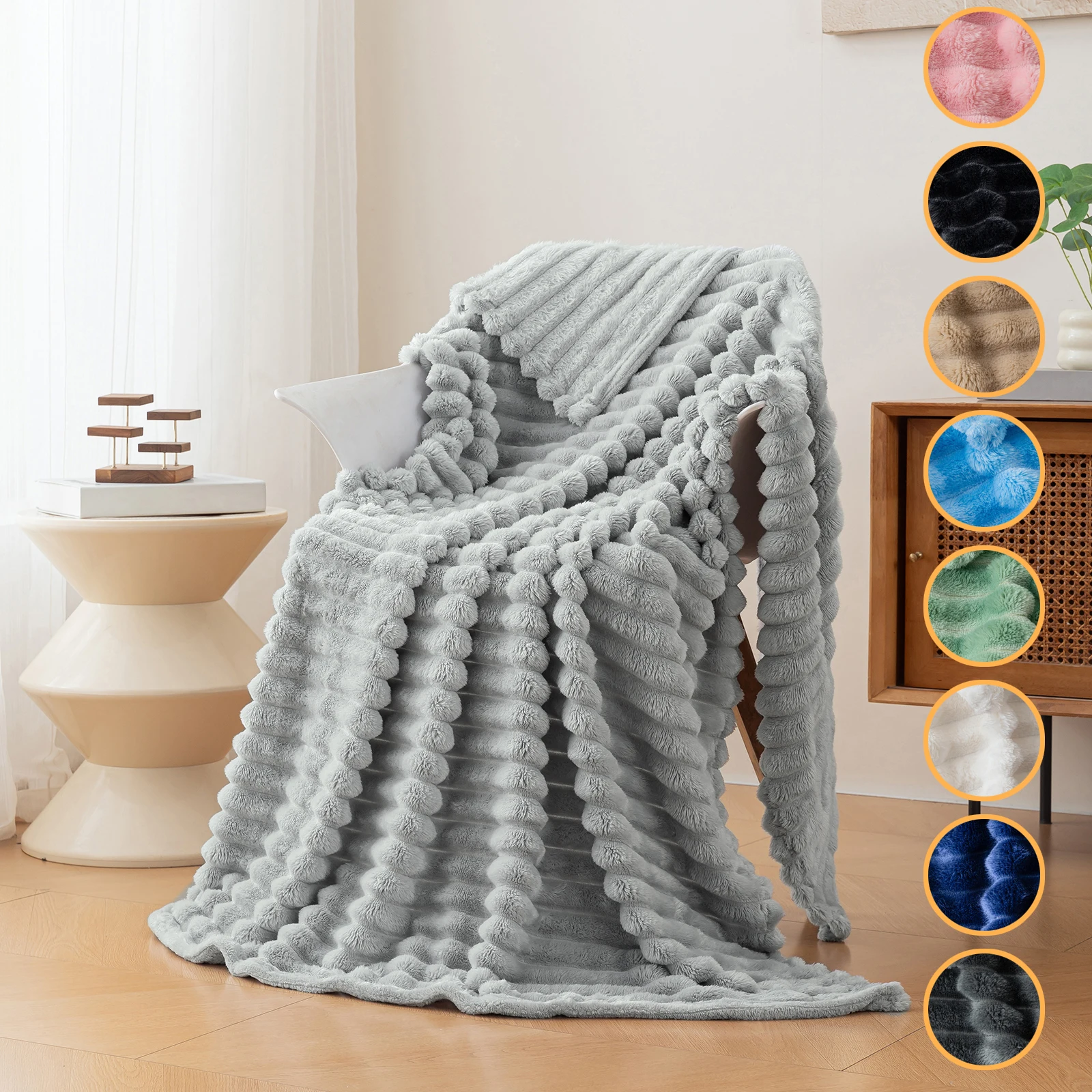 1pc Drawn flannel blanket, fashionable, simple, comfortable, soft cover blanket, nap blanket, Christmas gift blanket
