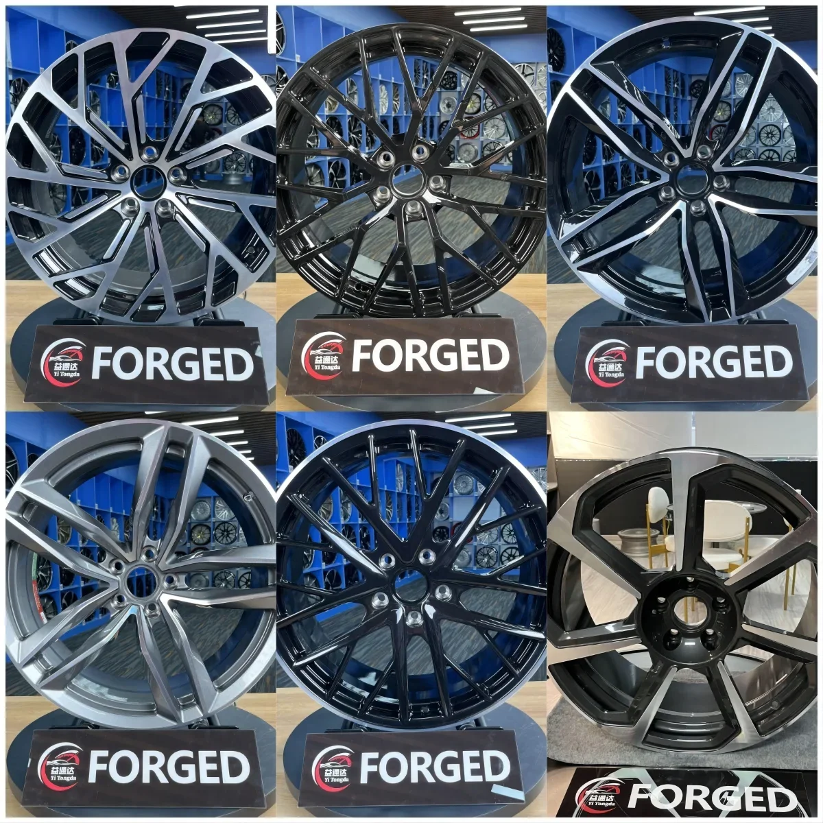 YTD Custom Luxury 18/19/20 Inch 2 Piece Forged Wheel Aftermarket Black Finish 5 Hole Alloy Passenger Car Wheel Rim for BMW Audi