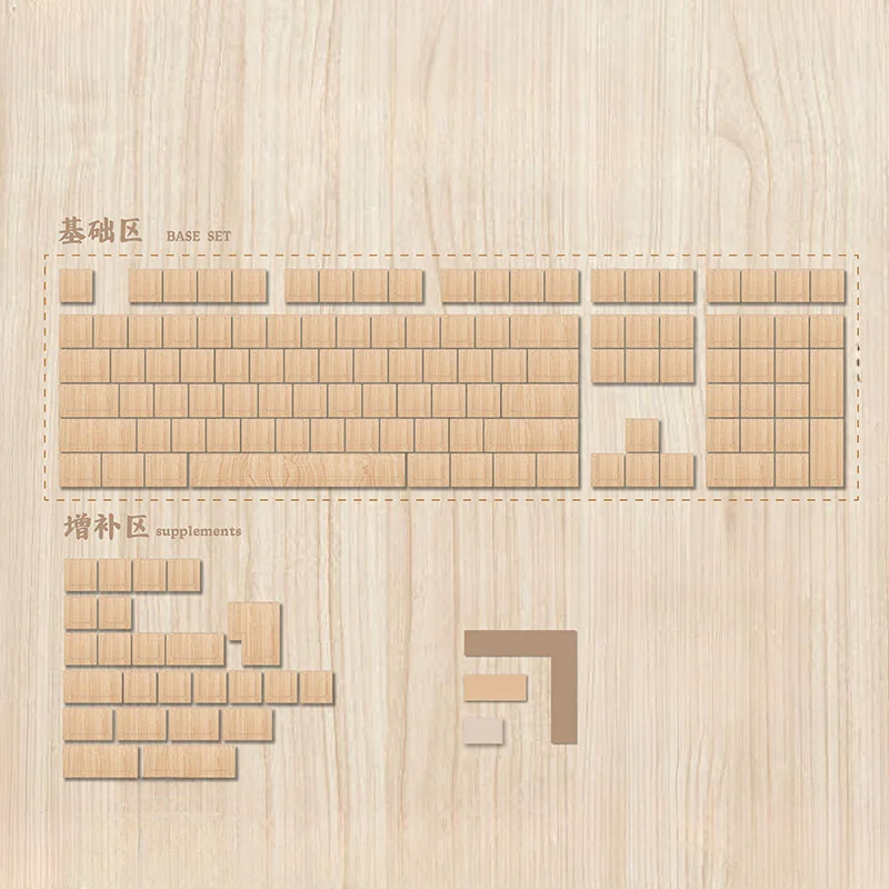 Imagem -05 - Imitação de Madeira Grão Temático Keycaps Grupo Sublimação Pbt Keycaps Perfil Cereja para Teclado Mecânico Teclado Personalizado