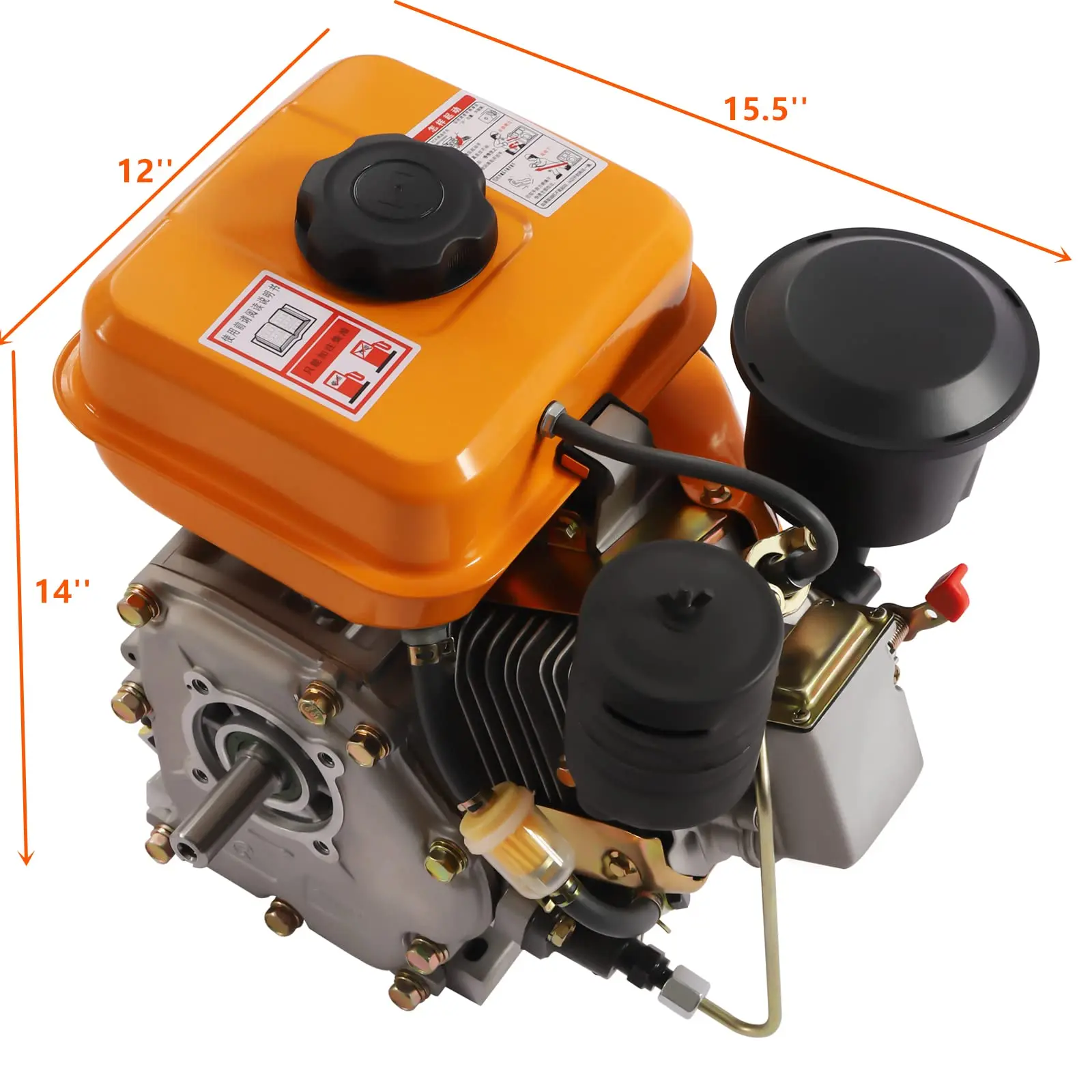 محرك الديزل 196Cc 4 السكتة الدماغية اسطوانة واحدة تبريد الهواء القسري محرك المحور الأفقي نكص اليد بداية 3000 دورة في الدقيقة 2.2 كيلو واط ، 53 مللي متر رمح