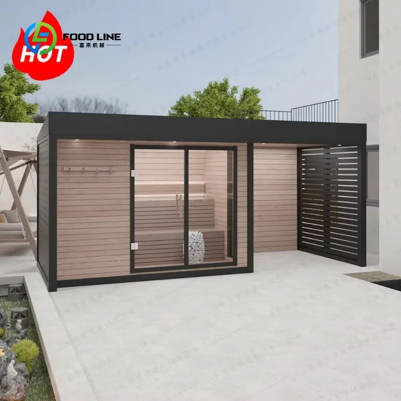 Customized High Quality Comfortable Modern Infrared Outdoor Sauna Steam Room with Shower 6 Person
