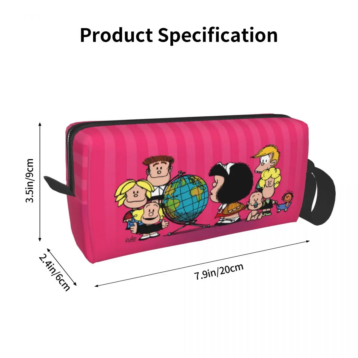 Custom Mafalda Friends Makeup Bag Women Travel Cosmetic Organizer Quino Comic Cartoon Storage Toiletry Bags Dopp Kit Box Case