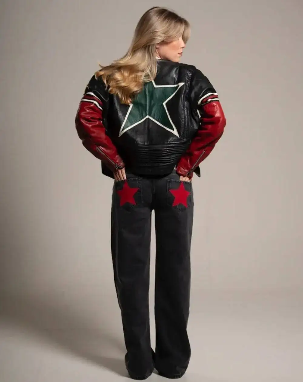 Vintage Five-Pointed Star Print High Waisted Jeans Woman Street Harajuku Baggy Jeans Women Clothing Casual Straight Denim Pants