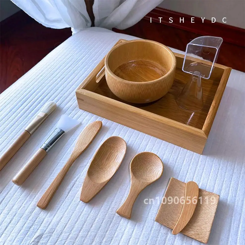 5/7/11PCS Japanese-style SPA Wooden Bamboo Skin Care Tool Set For Facial Mask Tools DIY Homemade Face Care Facial Mask Tool