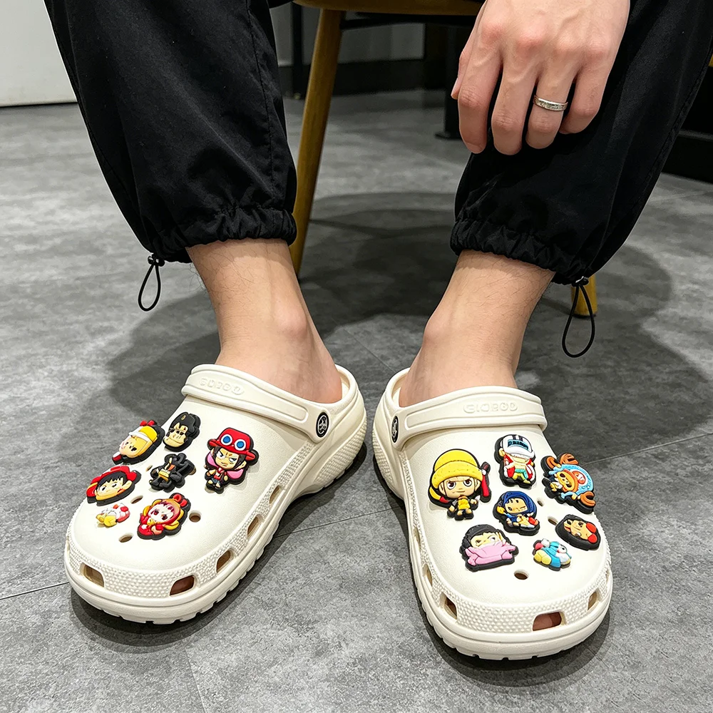 One Piece Series Anime Cartoon Shoes Charms Luffy Zoro Sanji Figures 12/24/36pcs Set Cute Buckle Accessories for DIY Gifts