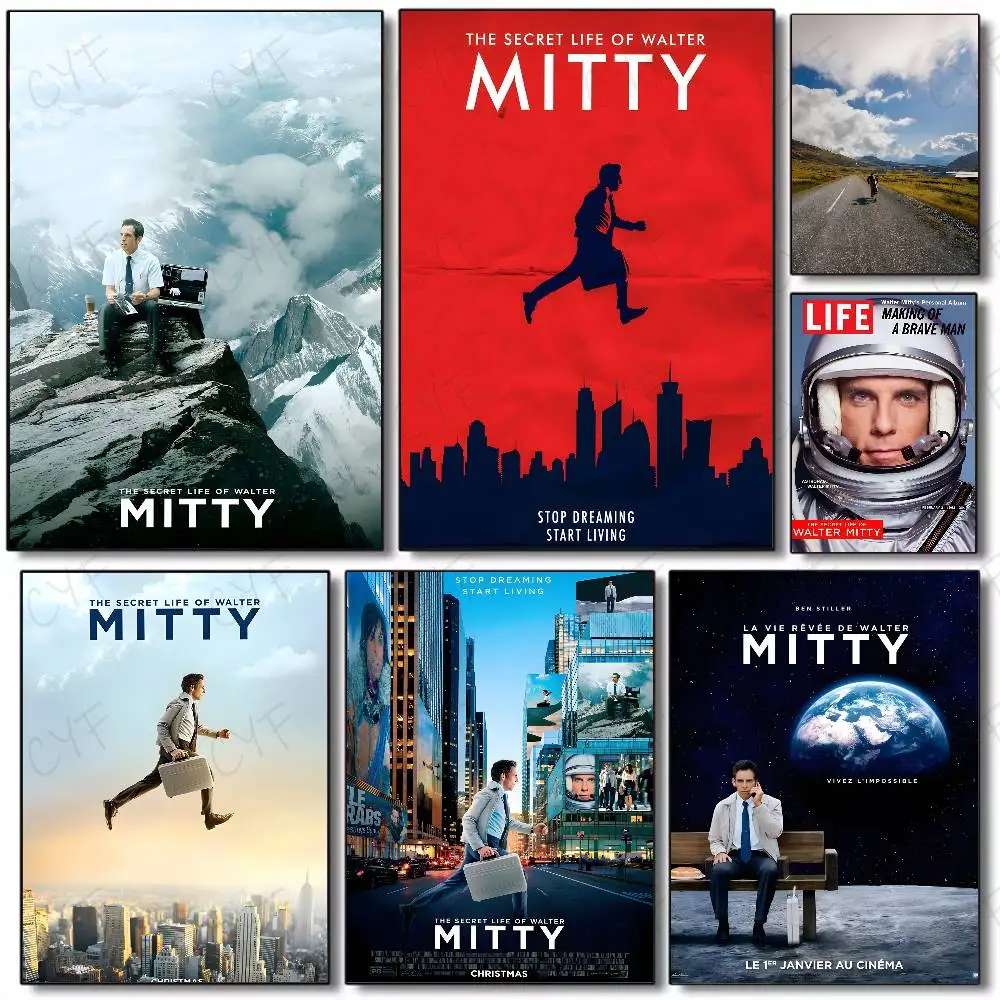 Movie T-The Secret Life of Walter Mitty-MT Poster Art painting poster with prints Home bedroom living room decoration gift