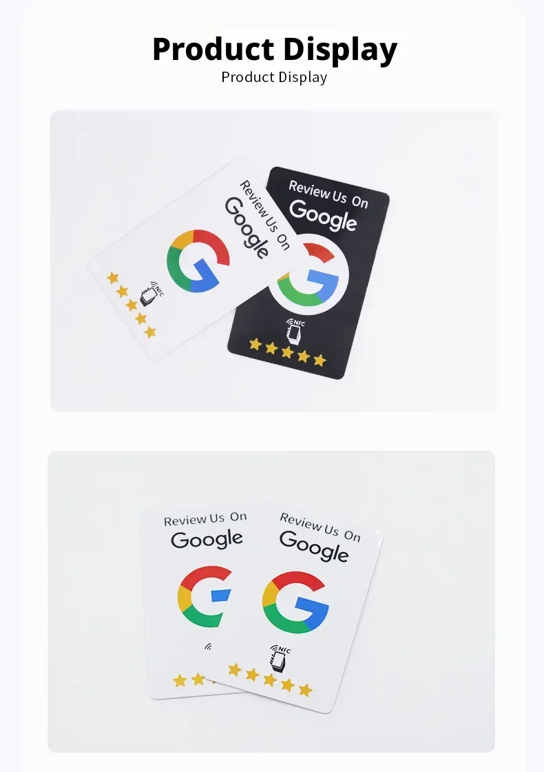 100Pcs Reusable Google Review Tap NFC Card, Review Us On Google Programmable NFC Tap Card User-Friendly Time-Saving Factory spot