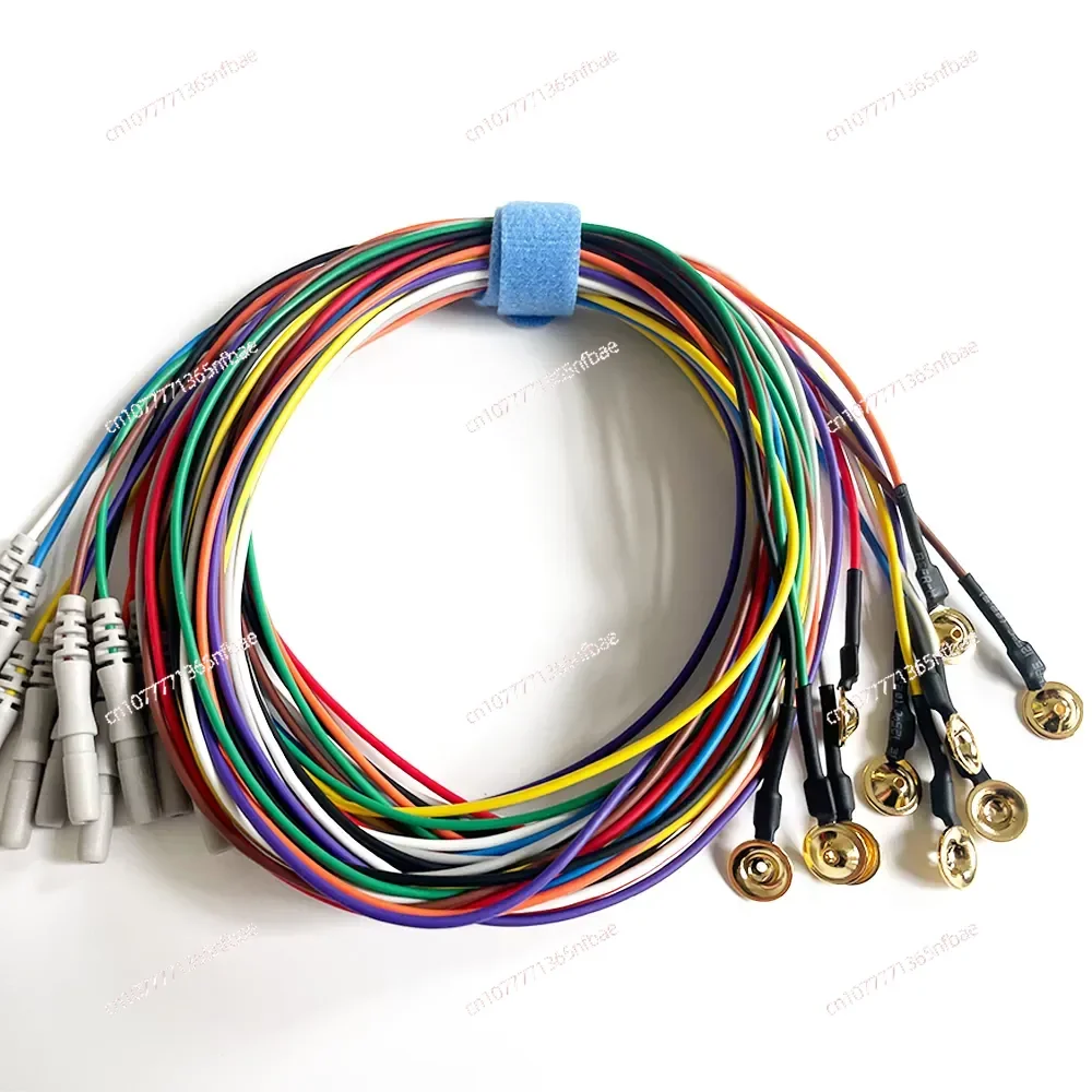 1.5mm EEG Electrode Lead Wire | Ag/AgCl Sensor with Gold-Plated Touchproof Connector, Universal Brain Electrode Cable