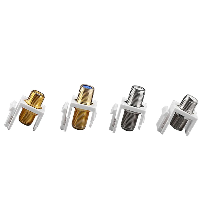 F Head TV Coax Keystone Jack F-Type Female to Female SAT Insert Coupler Nickel Plated For Satellite Television Connector