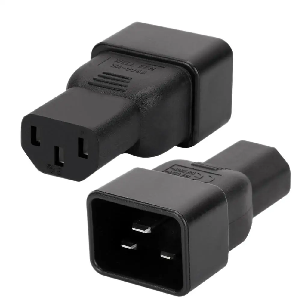 IEC 320 Straight Adapter 3 Pin Male Power Connector Plug PVC for Amplifier and Electronics Devices
