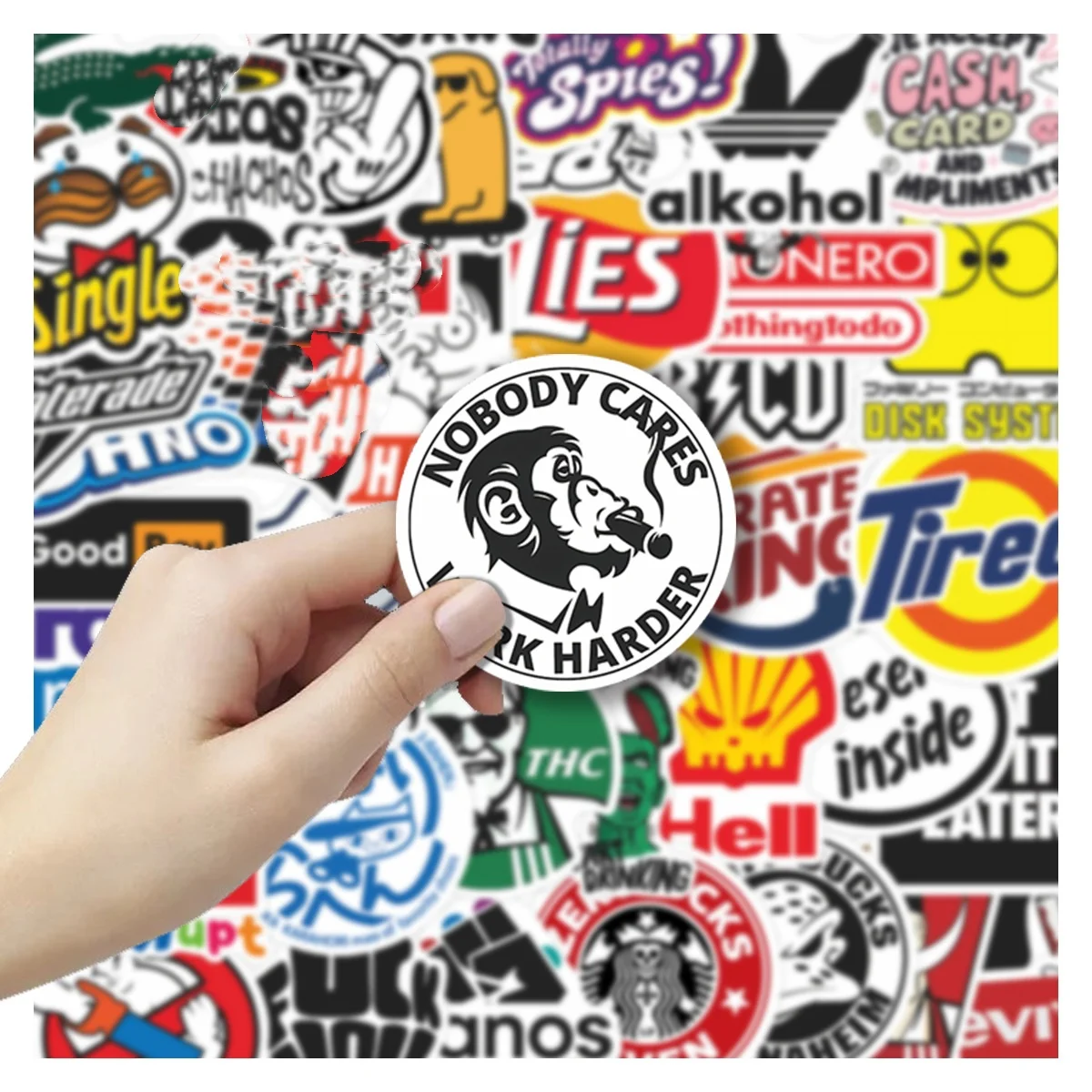 50Pcs Cute Funny Meme Stickers Cool Decals For Phone Laptop Scrapbook Skateboard Guitar DIY Graffiti Aesthetic Stickers