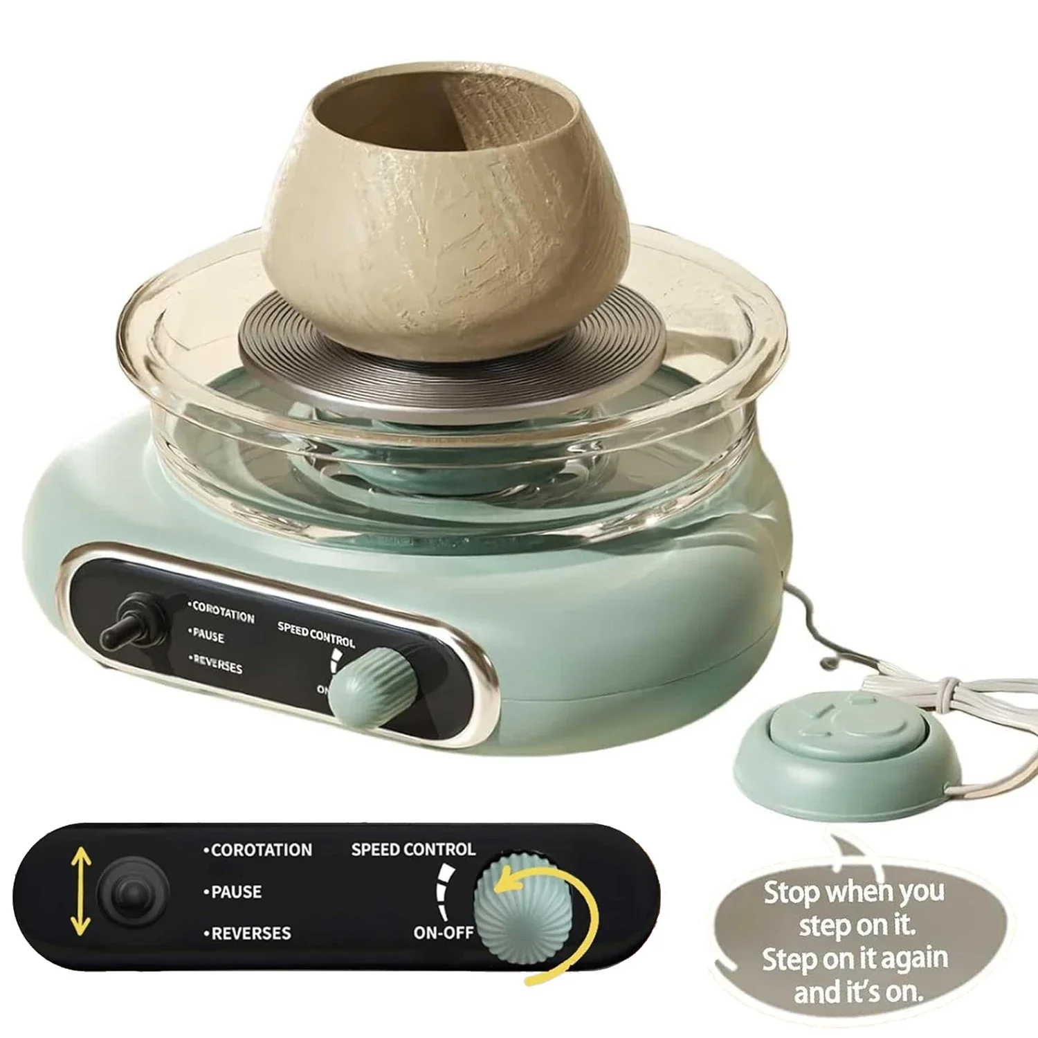 ไฟฟ้ามินิเครื่องปั้นดินเผาล้อของเล่นเครื่อง DIY เครื่องปั้นดินเผาเครื่องทําและสีศิลปะหัตถกรรมเครื่องปั้นดินเผาชุดล้อสําหรับเด็ก