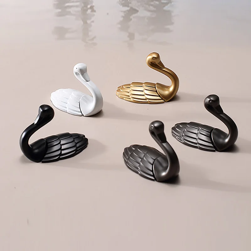 1PCS Zinc Alloy Creative Swan Clothes Hook Wall Hanging After Entering The Door Entrance Grille Clothes Hook Hardware Accessorie