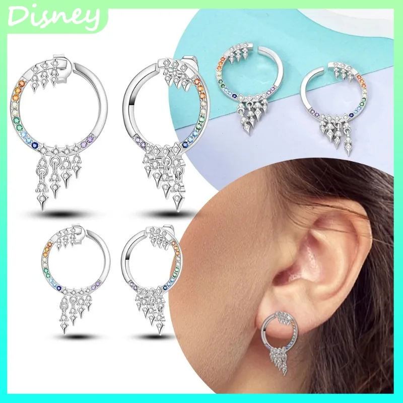 

925 Silver Rainbow Macramé Hoop Earrings for Women 2025 Trend Luxury Design Jewelry Party Gift