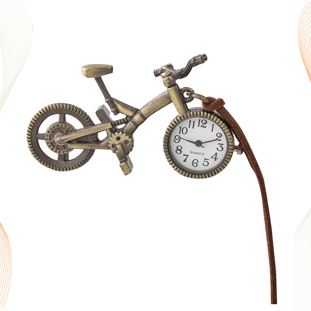 

Vintage Pocket Watch Delicate for Gift Bycicle Shaped Hanging Clock Decorative Manual Craft