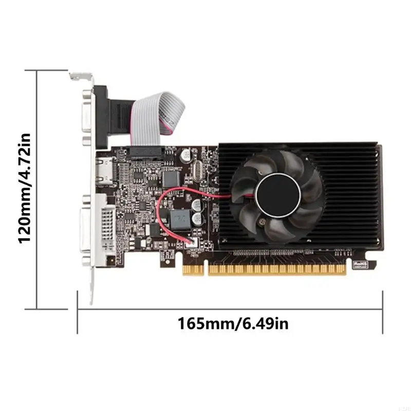 U2JE GT610 กราฟิกการ์ด 2GB 64 บิตกราฟิกการ์ดการ์ด PCIE X16 การ์ดคอมพิวเตอร์เดสก์ท็อปมืออาชีพกราฟิกการ์ดสำหรับเกมพีซีเกม