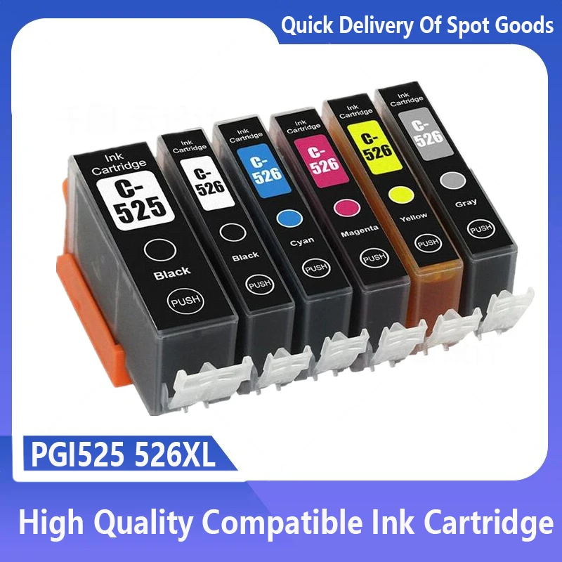 

PGI525 PGI 525 CLI 526 Compatible Ink Cartridges for Canon Pixma iP4850 ix6550 MG5150 MG5250 MG6150 MG8150 MX885 MG5350 Printer