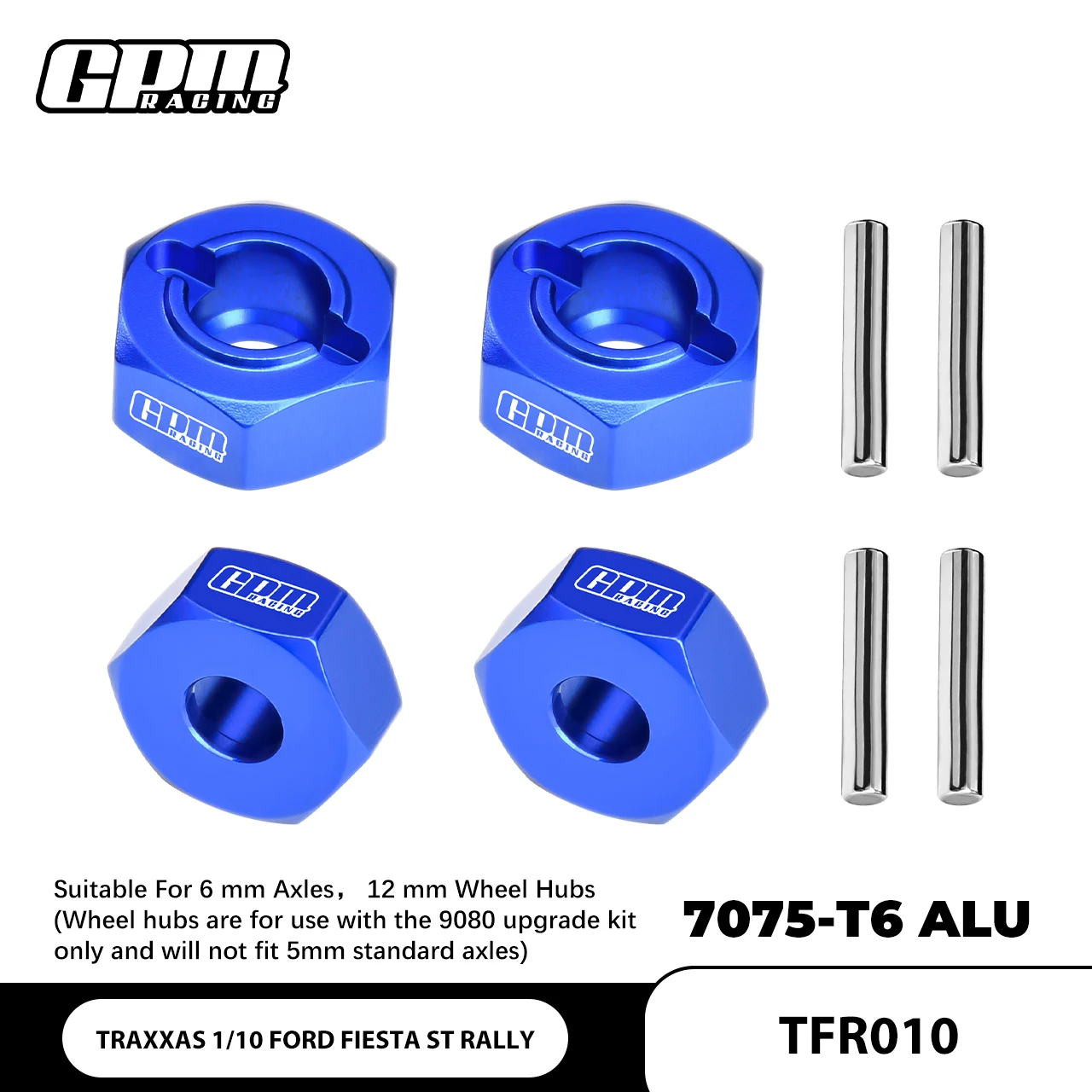 GPM TRAXXAS 1/10 FORD FIESTA ST RALLY VXL-74276-4 For 7075-T6 ALLOY FRONT AND REAR 12MM WHEEL HUB AXLE HOLE 6MM