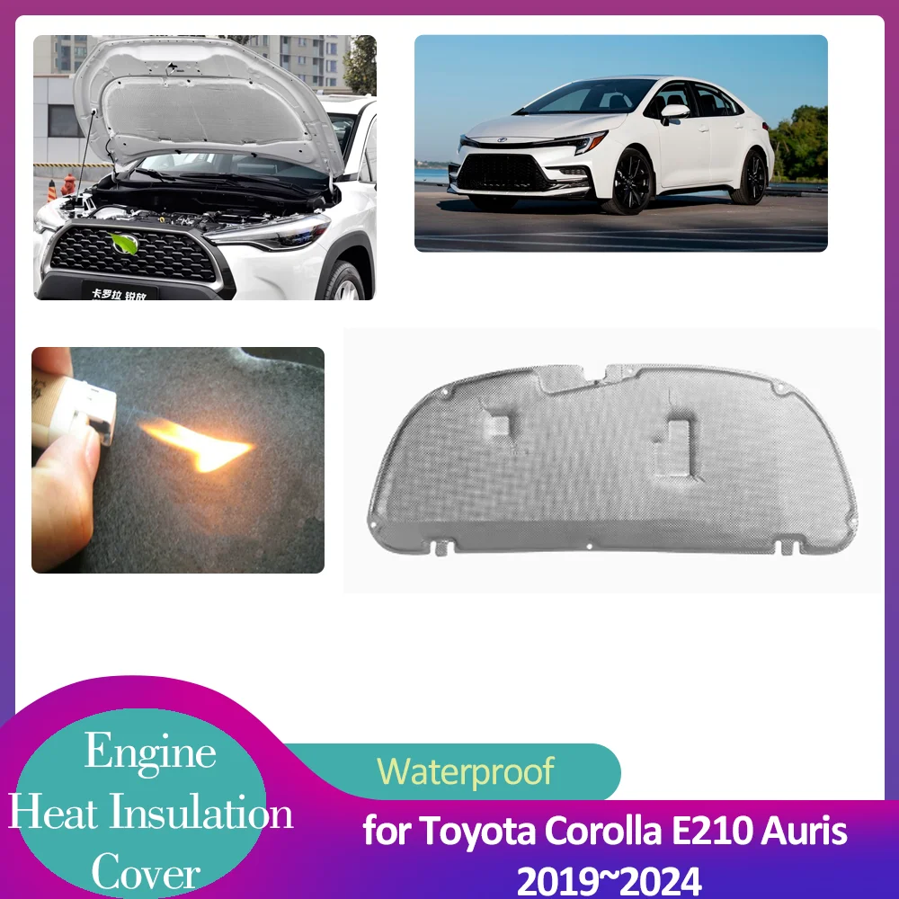 

for Toyota Corolla E210 Auris 2019~2024 2020 2021 Hood Engine Insulation Pad Soundproof Heat Cotton Liner Thermal Mat Accessorie