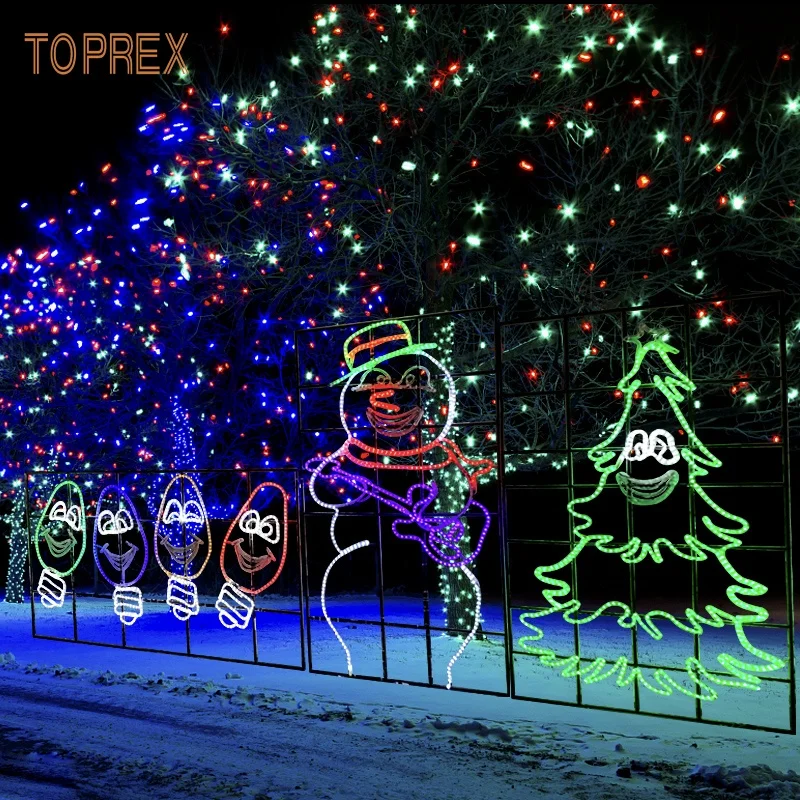 

Рождественский декор Toprex с анимированной подсветкой Санта-Клауса и оленей для крыши со светодиодными санками 2d Открытый садовый рождественский свет