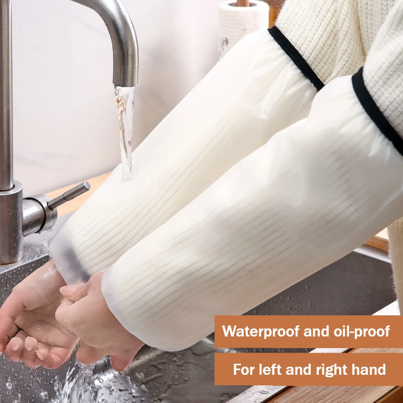 5 قطع منزلية للخريف والشتاء بأكمام شفافة للمطبخ مقاومة للماء والزيت سترة عمل مضادة للأوساخ وأكمام للبالغين #1