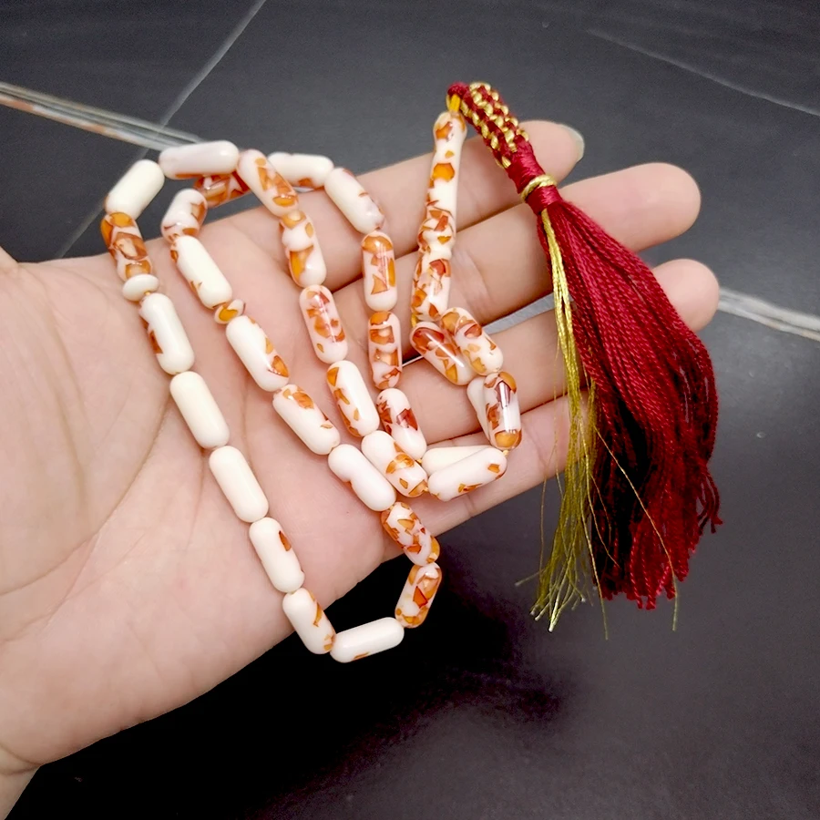 Tasbih Bakelat 33 prayer beads Misbaha bracelet Gift for eid turkish handmade red tassel accessories on hand - view 2