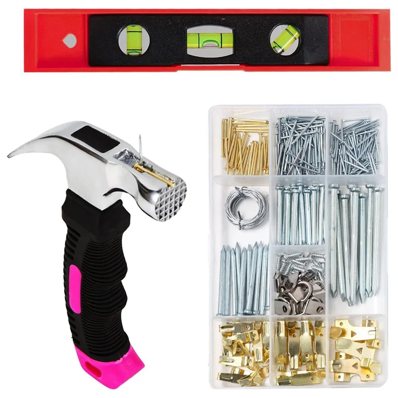 Picture Hanging Kit for Women, 315Pcs Hanging Hardware with Hooks, Wire, Nails, D-Ring, Wall Hanging Kit with Level