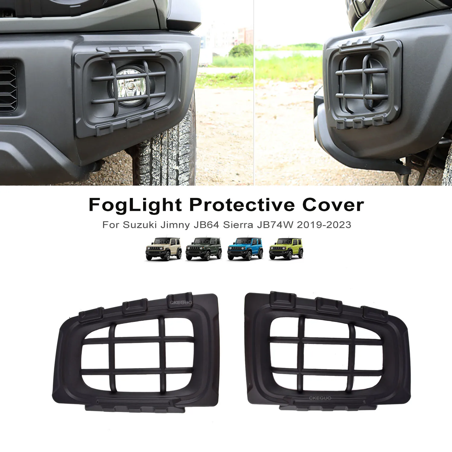 For Suzuki Jimny JB64 Sierra JB74W 2019-2023 Modified FogLight Protective Cover 2PCS Car Accessories