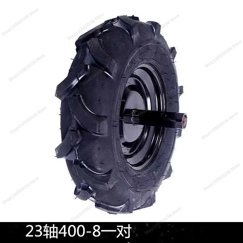 For Micro Tiller Rotary Blade Tire Rubber V-Pattern Inner Outer Tire 350-6 400-8 Assembly