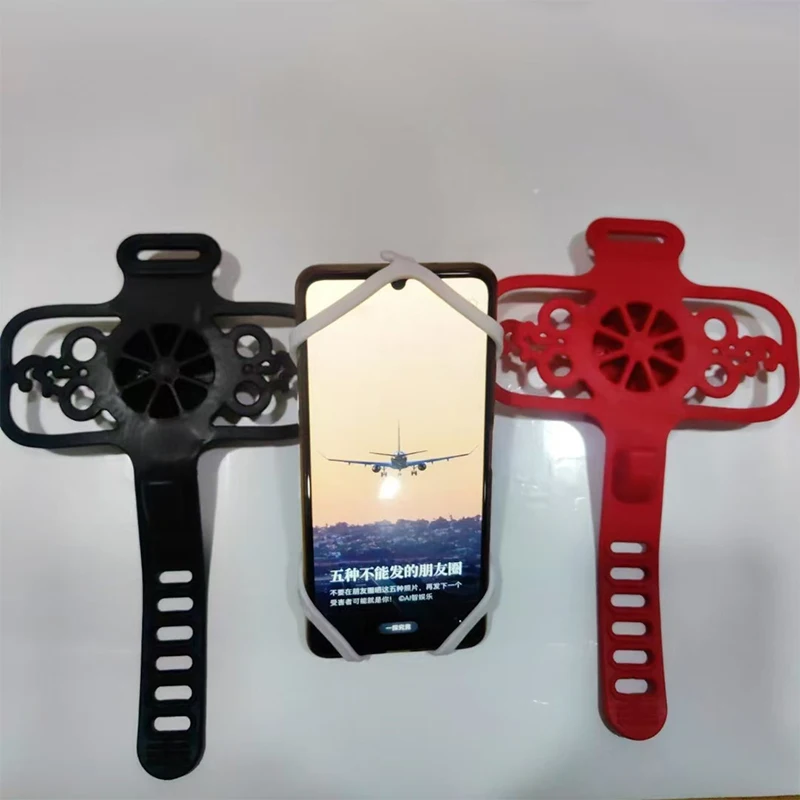 Universal Silicone Bike Phone Holder - Motorcycle Handlebar Bracket Stand for 4-7 Inch Phones Bicycle Accessory