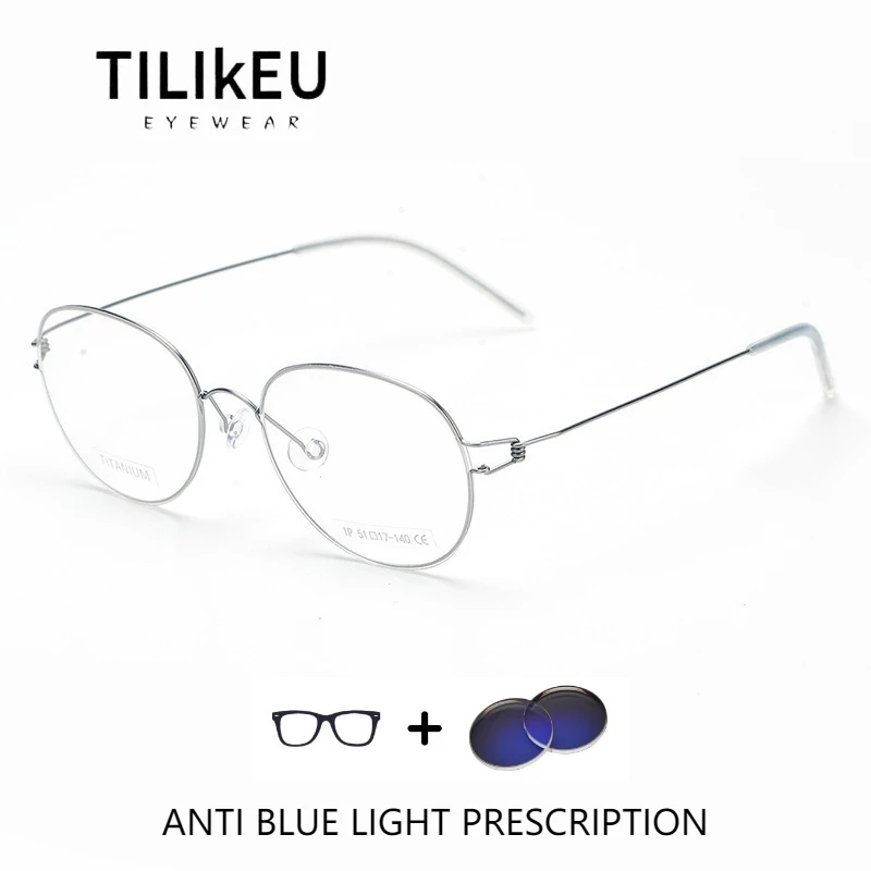 

Denmark Ultra-light Metal Small Round Frame Anti-Blue Ray Glasses Men and Women Fashion Screwless Design Round Eyeglasses Frame