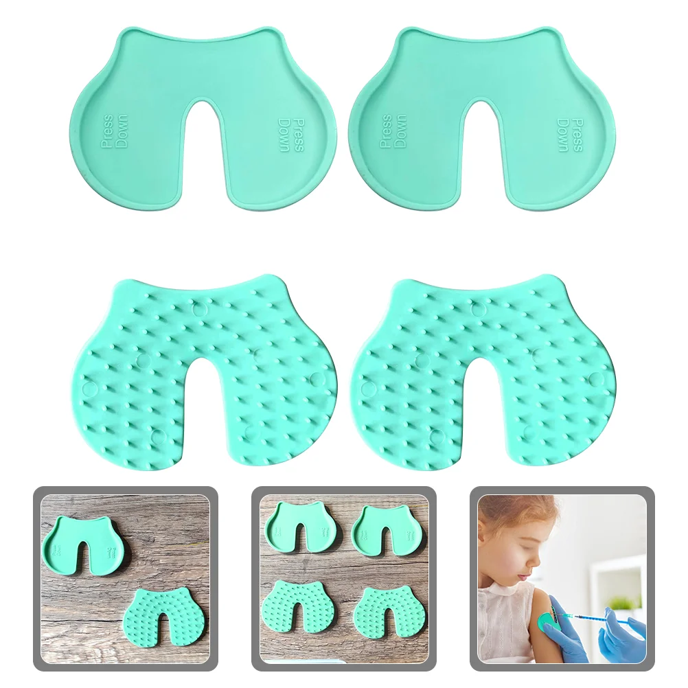 4 Pcs Shot Pain Blocker Injection Assist Pads Auxiliary Device Relief Helper Light Green Tpee Immunisation Shooting Blocks