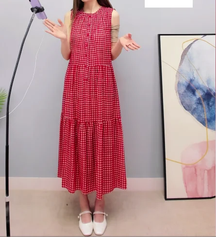 TAJIYANE 50% 뽕나무 실크 및 50% 코튼 롱 드레스 여성 여름 2025 휴가 민소매 조끼 Dresse 여성 의류 платье