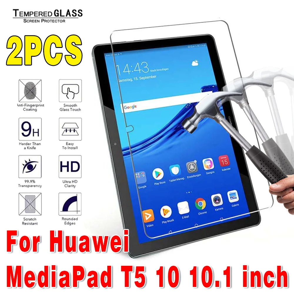 2 sztuk szkło hartowane dla Huawei MediaPad T5 10 10.1 'inch 0.3mm Tablet Screen Protector folia ochronna dla AGS2-W09/L09/L03/W19