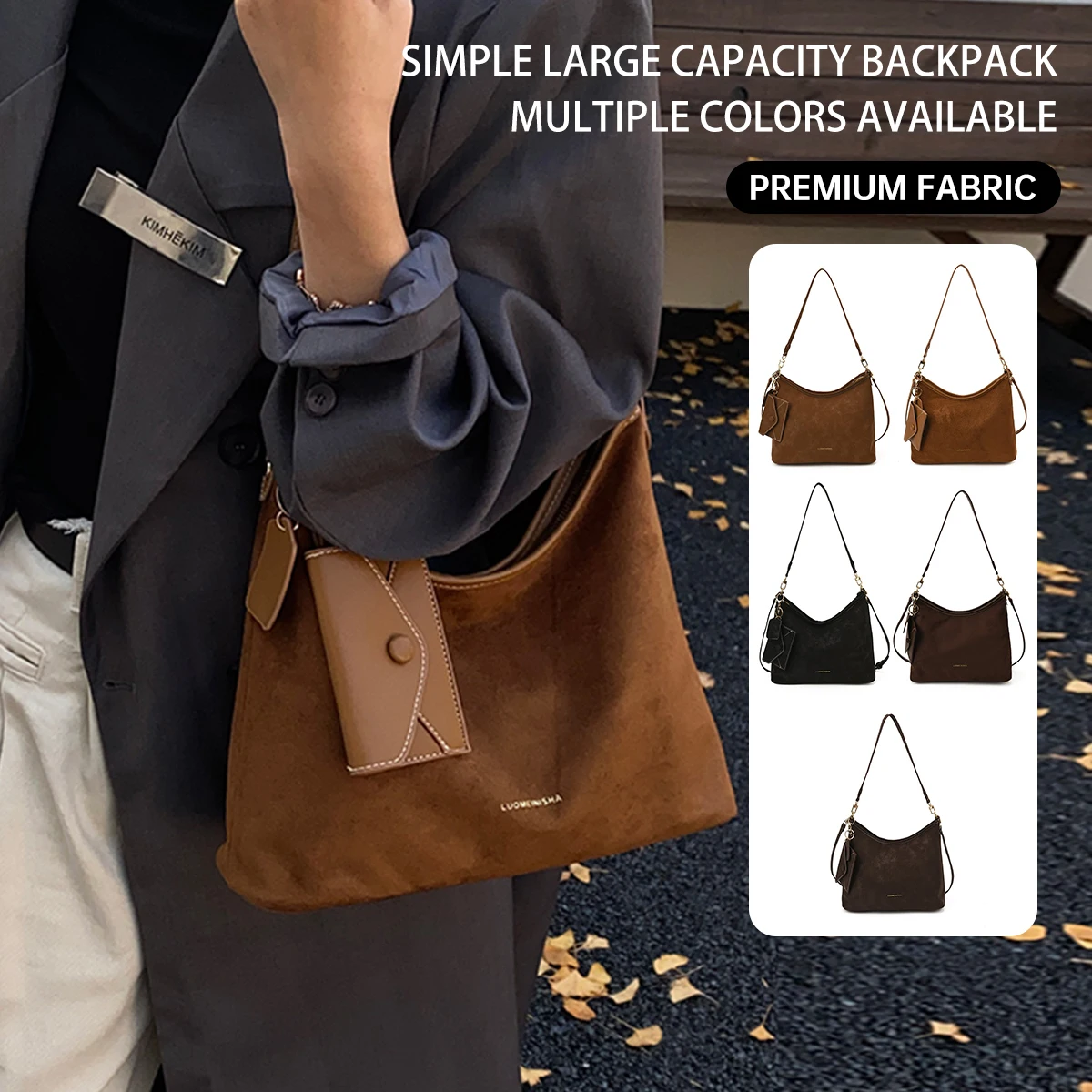 

This Year's Popular Suede Crossbody Bag for Women 2025 Autumn and Winter New Frosted Retro Shoulder Bag Large Capacity Commuter Bag for Students Attending Classes