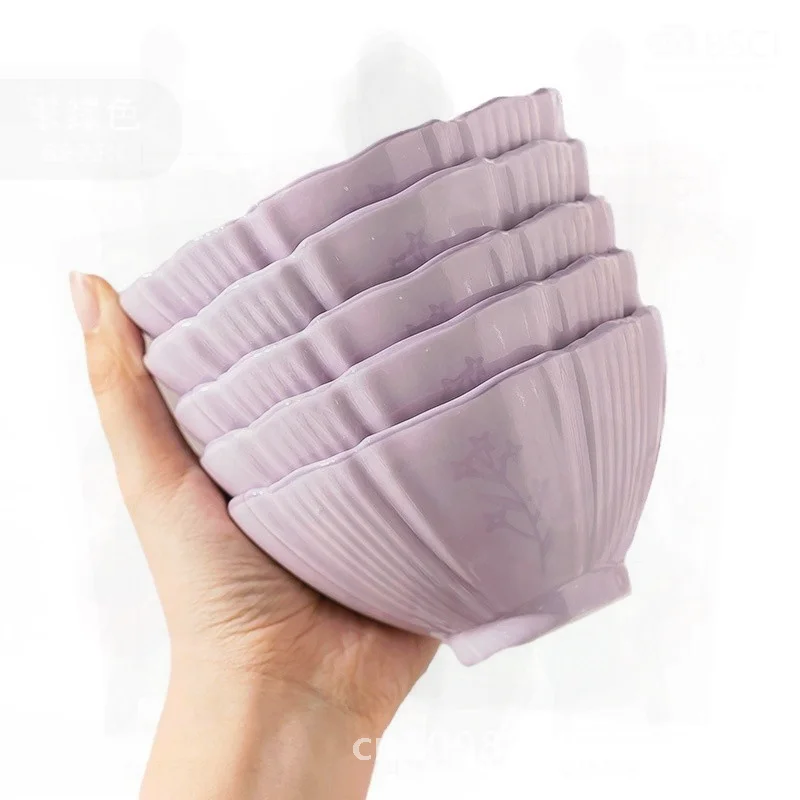 

Высококачественный фиолетовый фарфоровый набор посуды для женщин, чаша и тарелка в форме сердца, современный минималистичный дизайн для свадеб и подарков