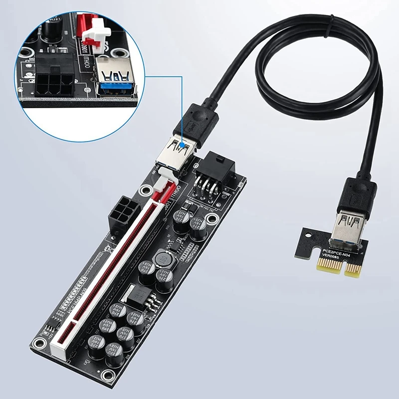 2Pcs V011pro PCIE Riser Card PCI Express 1X To 16X GPU Riser USB 3.0 SATA Cable Adapter Cable For Ethereum Mining ETH