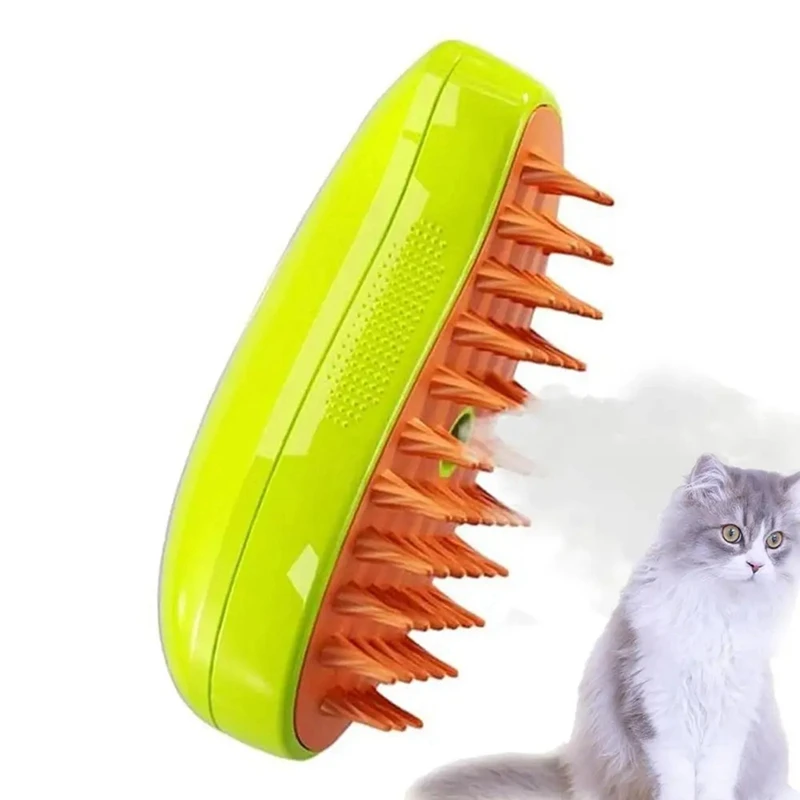 3PCS Pet Grooming Brush Hair Remover Hot Steam Technology Rechargeable Shedding Brush For Cats Rabbits Pet Grooming