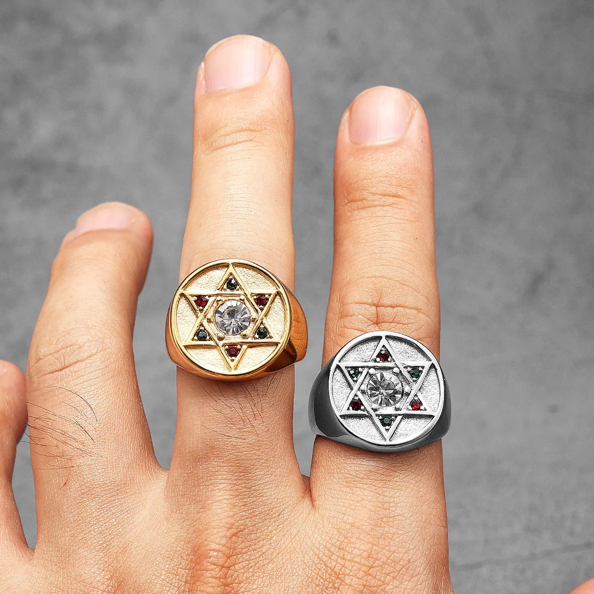 Solomon Star of David Men Rings Stainless Steel Women Jewelry Punk New In Rock Cool Stuff Fashion Accessories Gift Wholesale