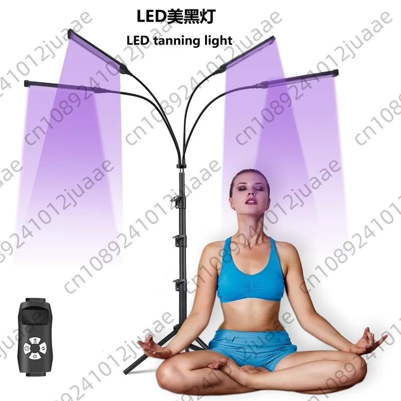 4ヘッド日焼けランプ-60w-uv日焼けマシン-360-°-回転式432ledパープルライト波長460nm＆490nm日焼けマシン用ライト