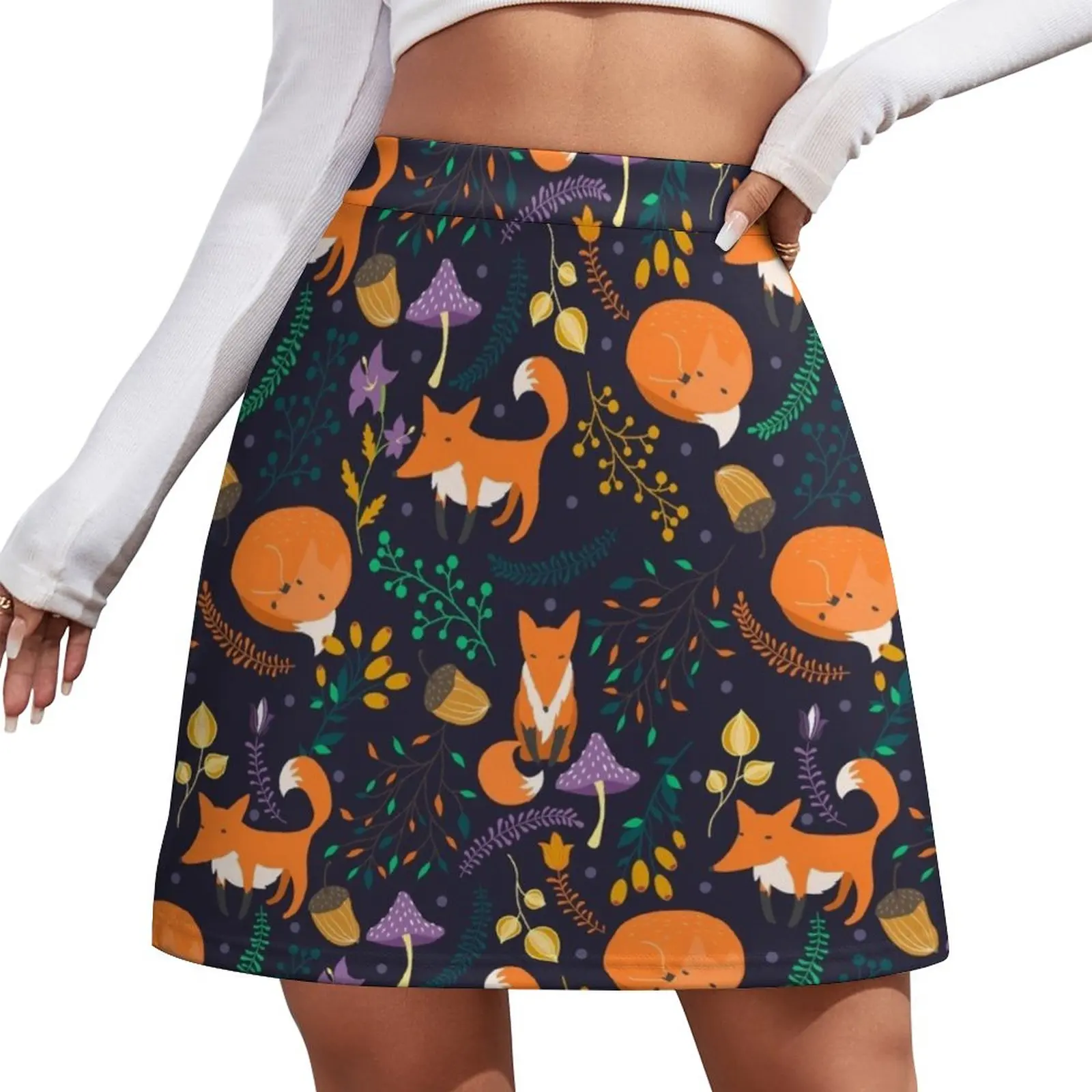 Foxes in the magic forest Mini Skirt Skirt for girls dress women summer