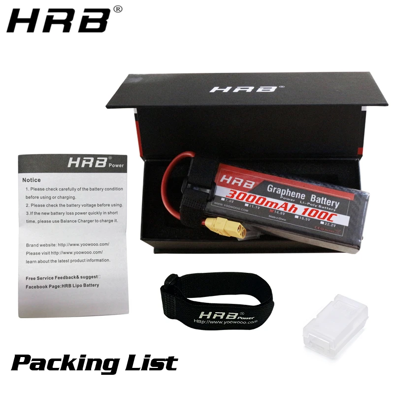 HRB الجرافين 2S 7.4V 3000mah يبو بطارية 3S 11.1V 4S 14.8V 5S 18.5V 6S 22.2V 100C XT90 XT60 عمداء T EC5 RC قطع غيار طائرات السيارات