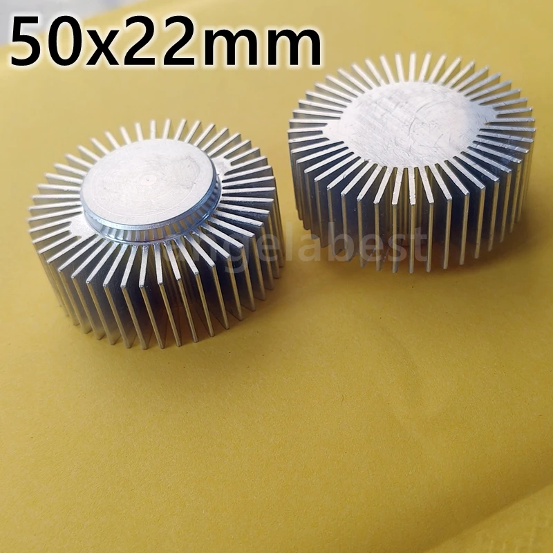 50x22mm Round LED COB Heatsink Radiator Aluminum Heat Sink Household Lamp Radiator Replaceable CNC Customize