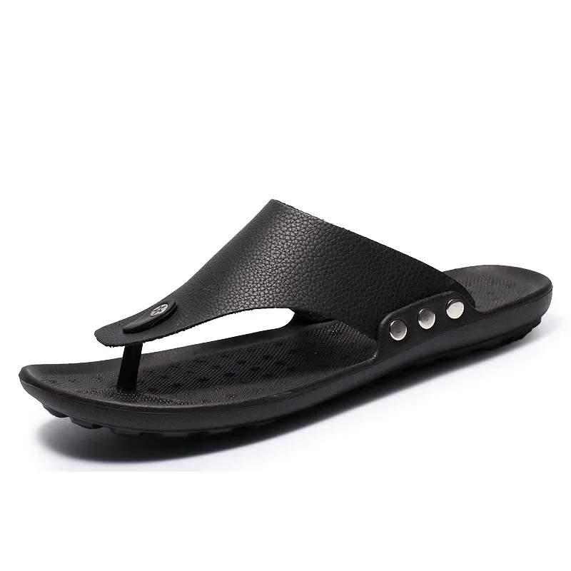 Tongs d\'été pour hommes, pantoufles de plage respirantes et décontractées, chaussures tendance pour hommes