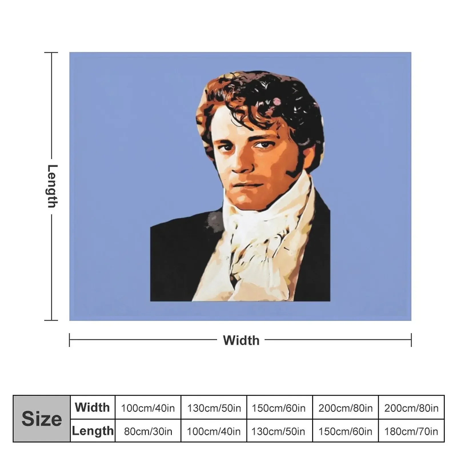 Mr Darcy, Pride and Prejudice Art Print Cartoon Effect Throw Blanket funny gift Stuffeds manga Blankets