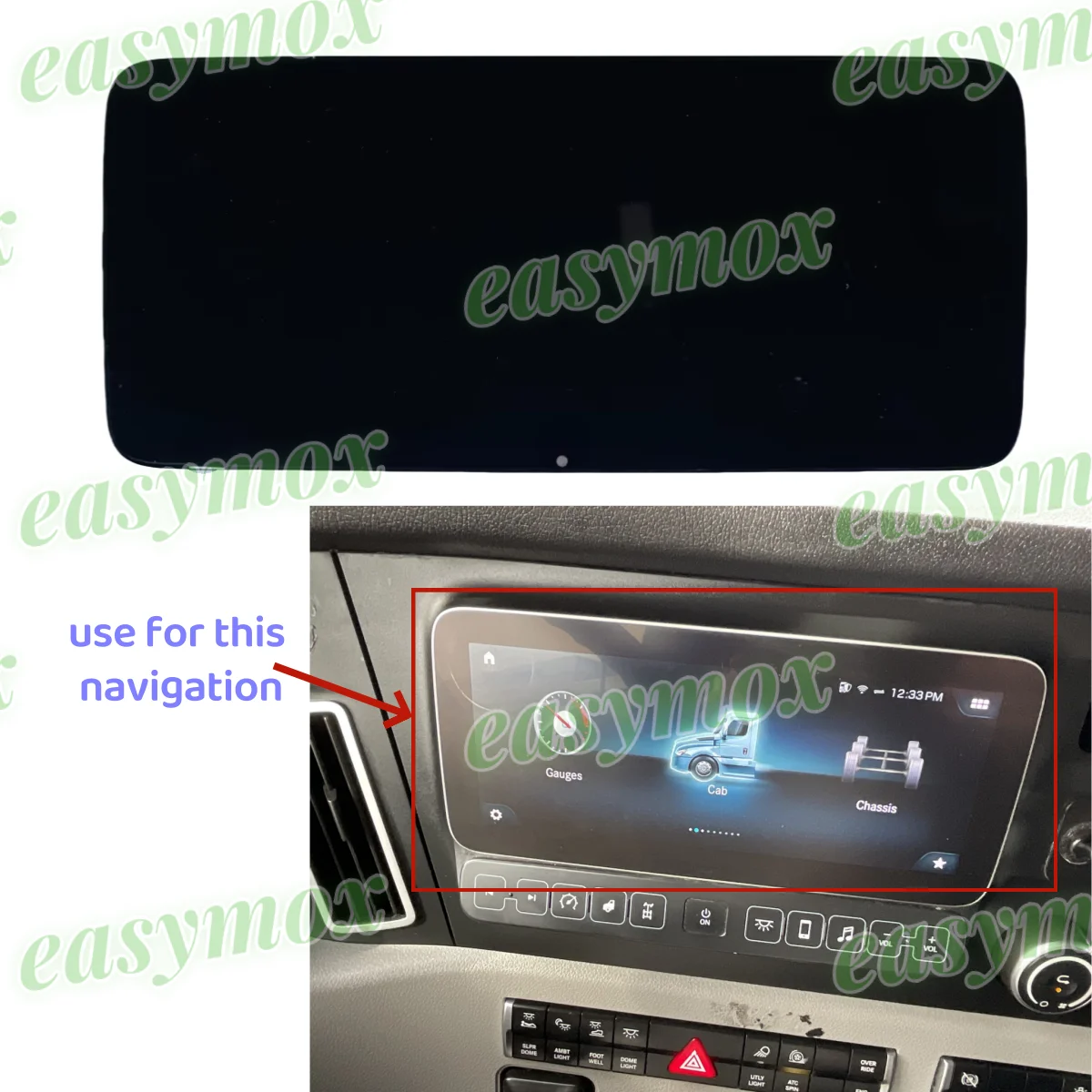 10.25 Inch LCD Display for  2019-2023 FREIGHTLINER CASCADIA 126 Truck Navigation Center Console Infomation ScreenA0004461722