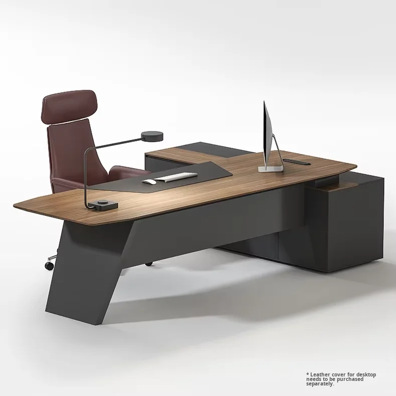 

*High-End Executive Boss Desk Simple Modern Designer President Desk Office Desk Set Panel Wood for Manager