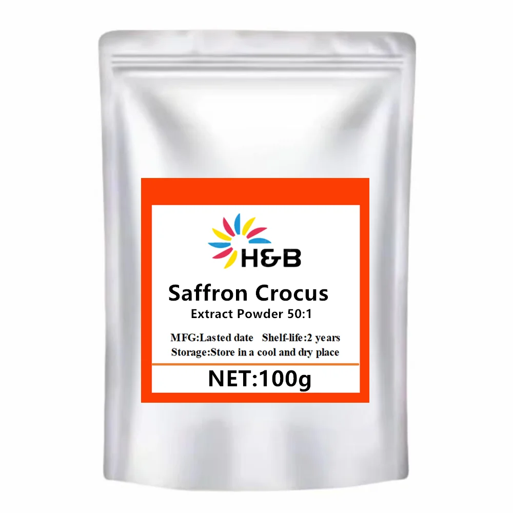 NO. 069 Customized Natural Saffron Crocus Extract 50:1 Powder  Double Deck Plastic Bag for Global Distributors