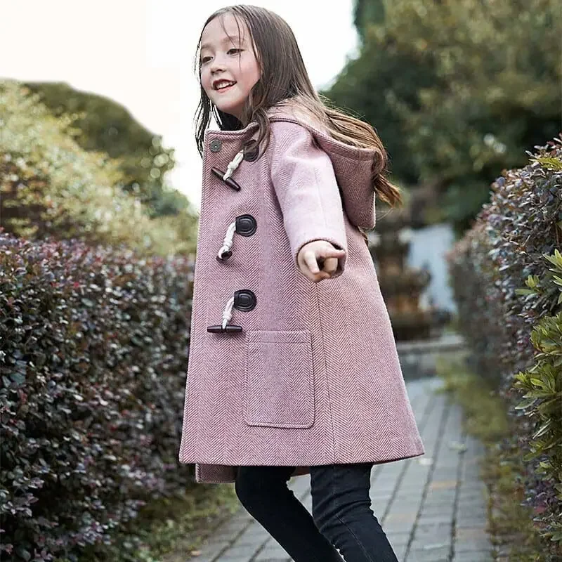 Pink Children Spring Winter For Kids Girl Casual Hooded Coat Outerwear Teenage Thick Outwear Jackets High Quality